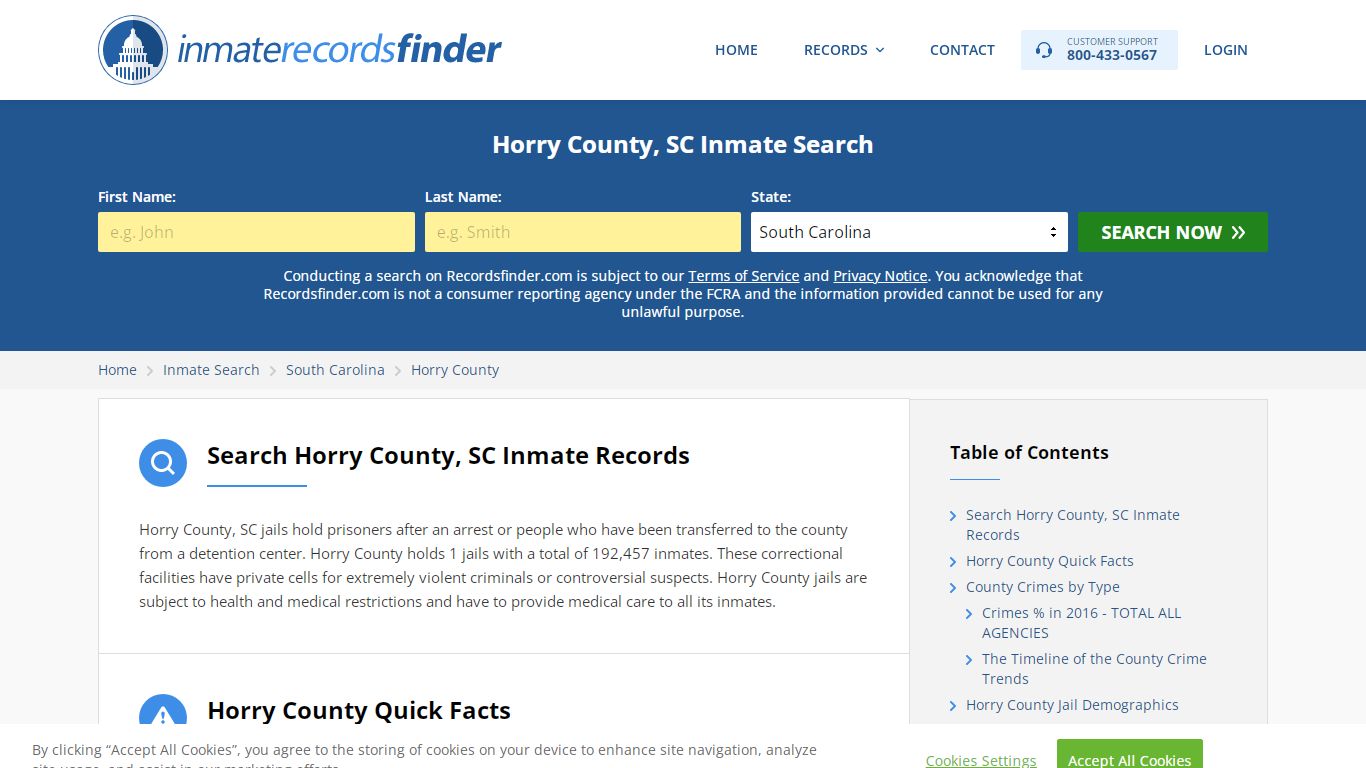 Horry County, SC Inmate Lookup & Jail Records Online